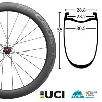 35% Off 55mm Deep 30.5mm Wide 1380gr Tubeless Able Carbon Clincher & Free Shipping Worldwide